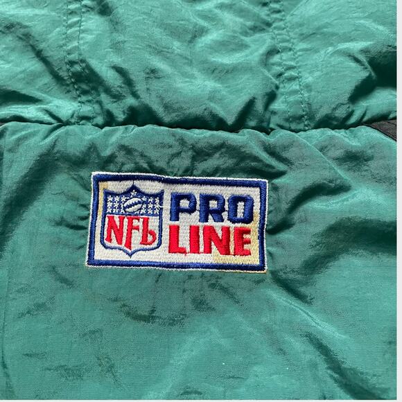 Vintage 90s Starter Proline Eagles Jacket Half Zip Pullover Large L Hood Pouch - Picture 9 of 14